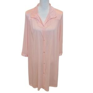 Vanity Fair Vintage Nightgown Medium Cottagecore Floral Applique Long Sleeve